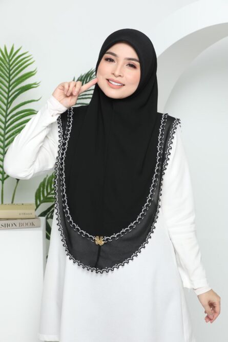 ADULT PIQU HIJAB - BLack