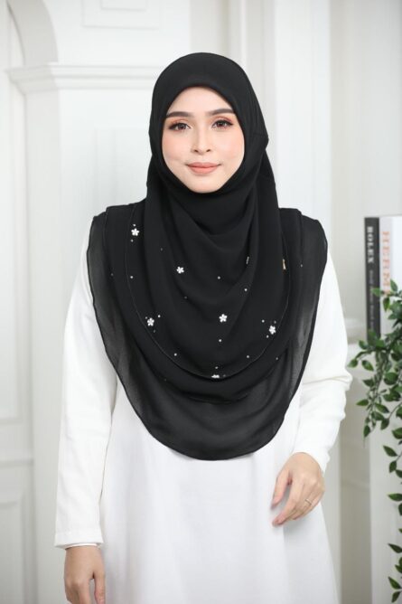 3 Layer Hijab - Black
