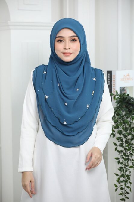 3 Layer Hijab - blue