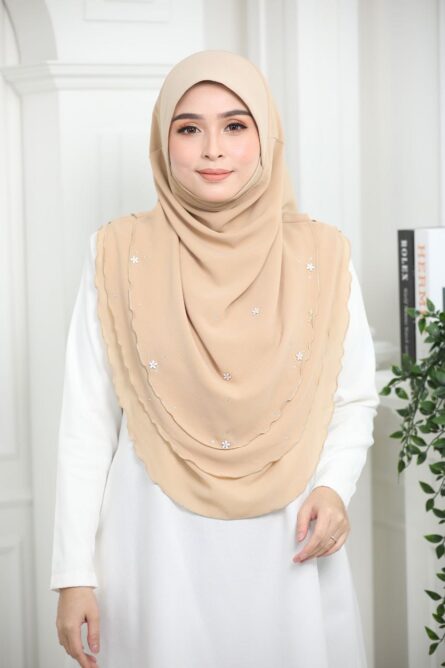 3 Layer Hijab - Cream