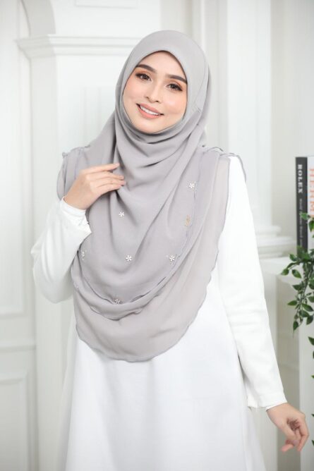 3 Layer Hijab - Light Gray