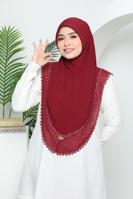 ADULT PIQU HIJAB - Meroon