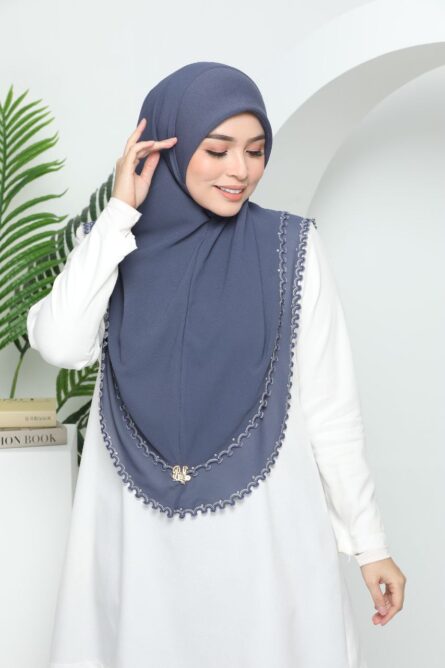 ADULT PIQU HIJAB - Blueish Ash