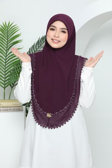 ADULT PIQU HIJAB - Purple