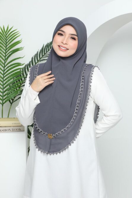 ADULT PIQU HIJAB - Dark Ash