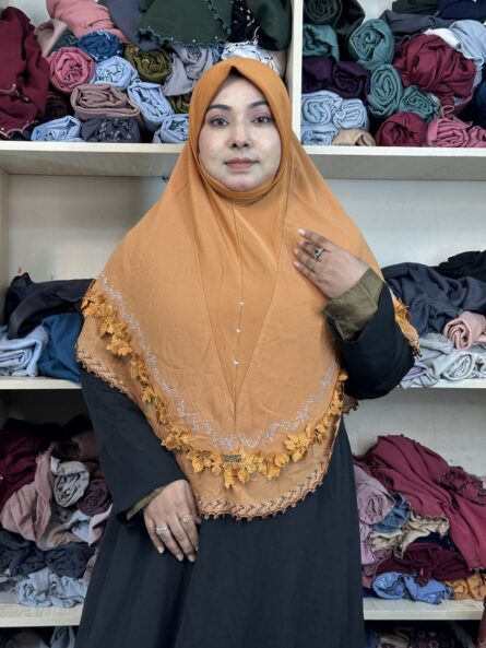 LEAF LACE HIJAB - Musterd Yellow